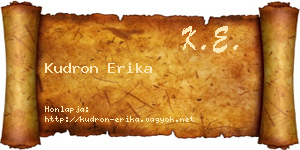 Kudron Erika névjegykártya