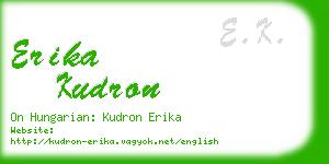 erika kudron business card